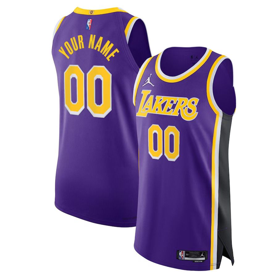 Men Los Angeles Lakers Jordan Brand Purple Diamond Swingman Authentic Custom NBA Jersey